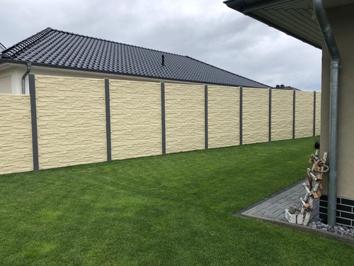 Betonzaun aus polen inkl - betonzaun,
