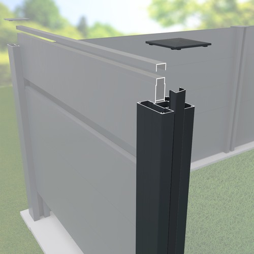 Alu pfosten zaun 3m - pfosten, a-b