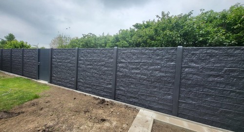 Betonzaun aus polen inkl - betonzaun,