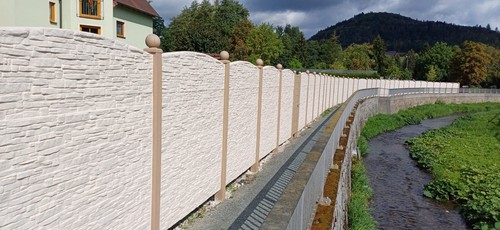 Betonzaun aus polen inkl - betonzaun,
