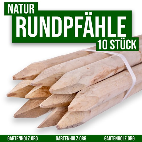10x rundpfahl zaunpfahl holz - rundpfahl,